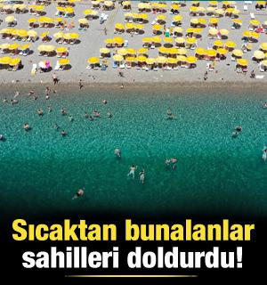 Antalya'da sıcaktan bunalanlar sahillerde yoğunluk oluşturdu