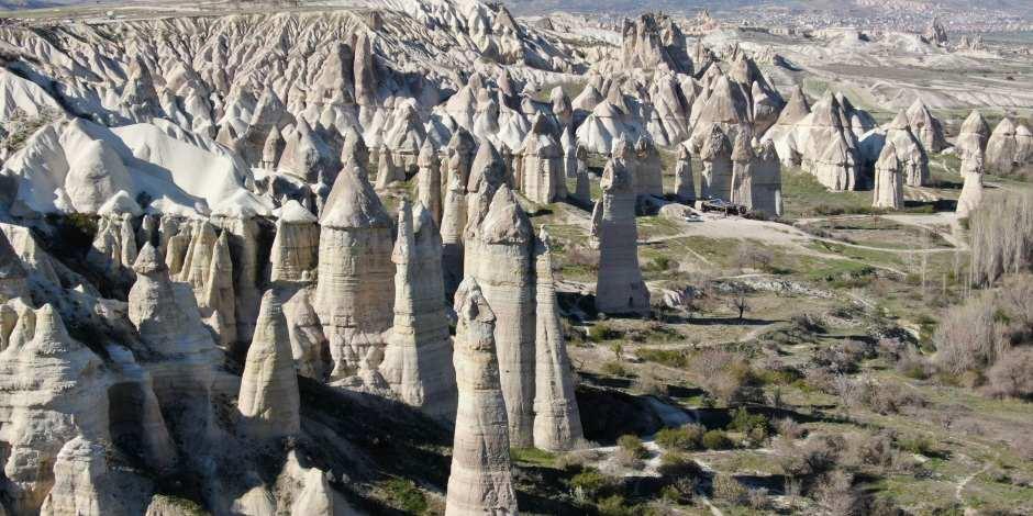 Hayalet şehir Kapadokya havadan görüntülendi