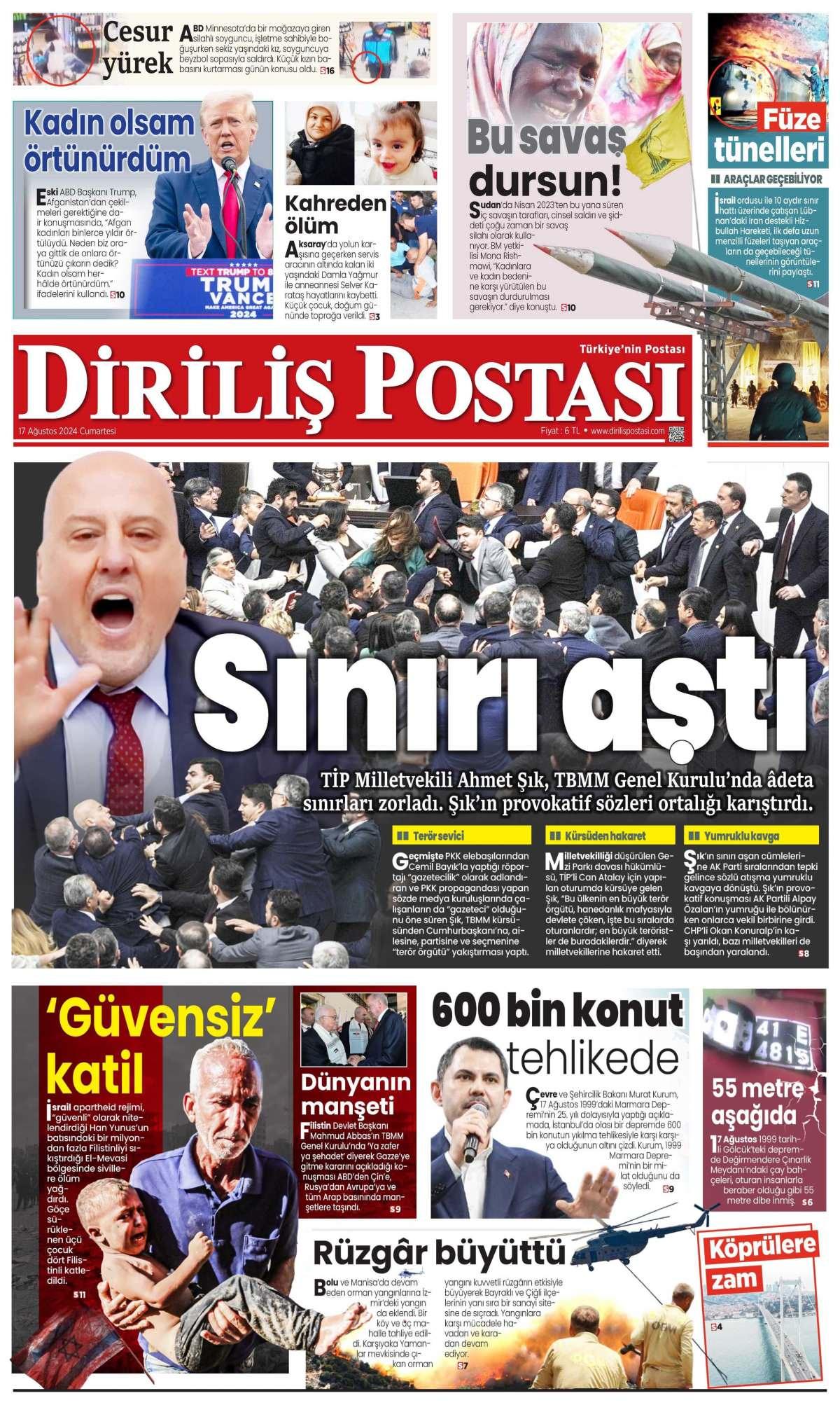 Diriliş Postası Gazetesi İlk Sayfası