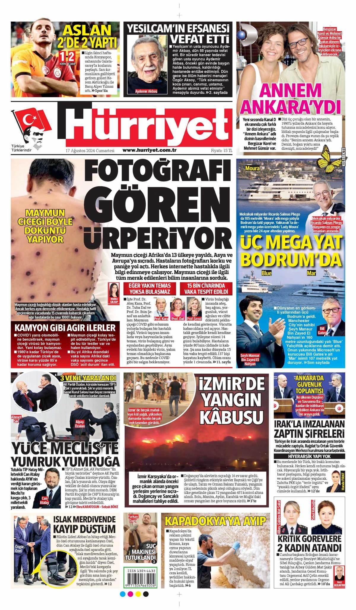 Hürriyet Gazetesi İlk Sayfası