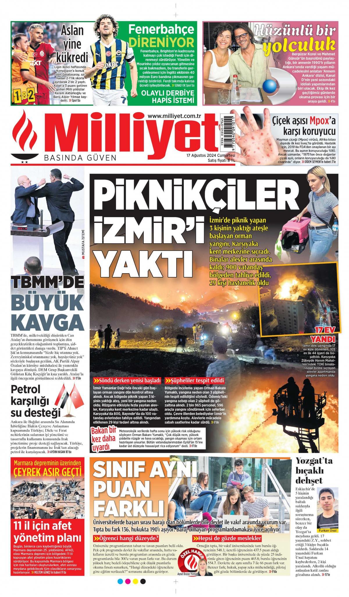 Milliyet Gazetesi İlk Sayfası